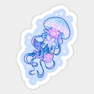 Floral Jellyfish Sticker